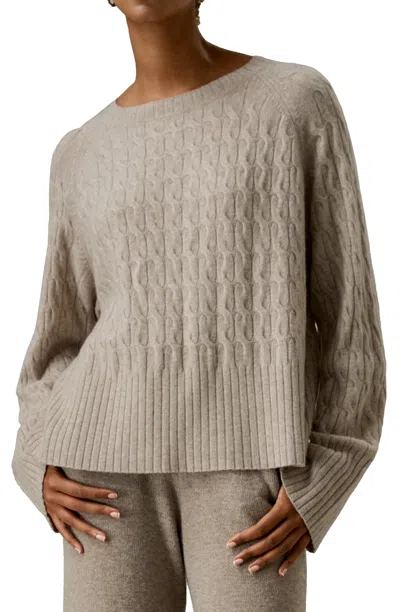 Lilysilk Baby Cashmere Cable-knit Sweater For Women In Brown