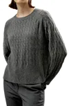 Lilysilk Baby Cashmere Cable-knit Sweater For Women In Gray