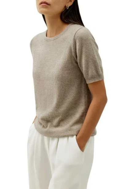 Lilysilk Baby Cashmere Crew Neck Knit Top In Camel