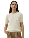 Lilysilk Baby Cashmere Crew Neck Knit Top In White