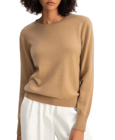 Lilysilk Cashmere Super Soft Crewneck Sweater In Brown