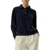 Lilysilk Baby Cashmere Long-sleeve Polo Shirt In Black