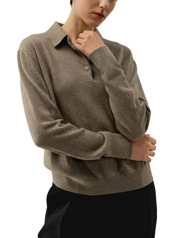 Lilysilk Baby Cashmere Polo Shirt In Gray