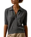 Lilysilk Cashmere Polo Sweater In Gray