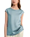 Lilysilk Basic Cap Sleeves Silk Tee In Green