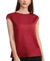 Lilysilk Basic Cap Sleeves Silk Tee In Burgundy