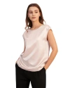 Lilysilk Basic Cap Sleeves Silk Tee In Pale Pink