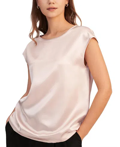 LILYSILK BASIC CAP SLEEVES SILK TEE