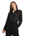 Lilysilk Basic Concealed Placket Silk Shirt In Black