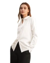 Lilysilk Basic Concealed Placket Silk Shirts In Natural White