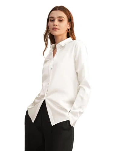 LILYSILK LILYSILK BASIC CONCEALED PLACKET SILK SHIRT