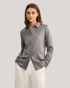 LILYSILK BASIC CONCEALED PLACKET SILK SHIRTS