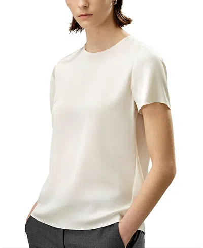 Lilysilk Basic Silk T Shirt In Natural White