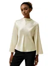 Lilysilk Bell Sleeves Minimalist Silk Top For Women In White