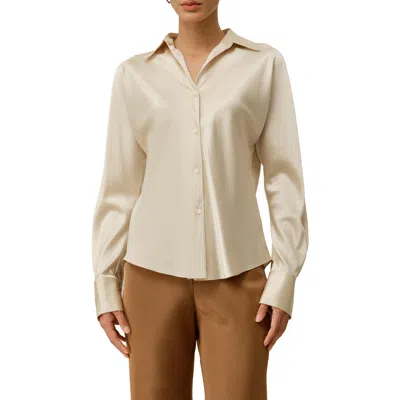 Lilysilk Bias Cut Silk Shirt In Neutral