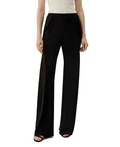 Lilysilk Bias Cut Straight Leg Silk Pants In Black