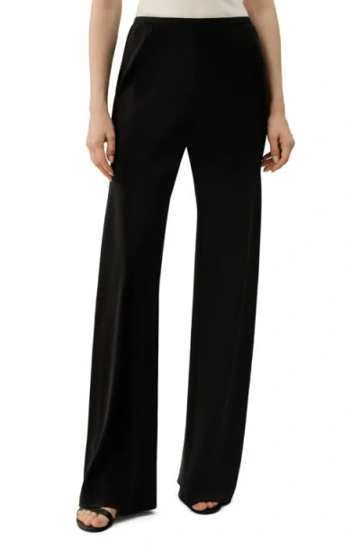 Lilysilk Bias Cut Straight Leg Silk Pants In Black