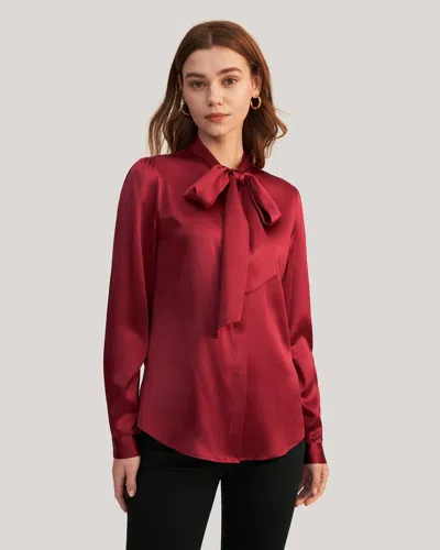 Lilysilk Bow-tie Neck Silk Blous In Yellow