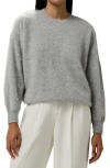 Lilysilk Brushed Cashmere Pullover Sweater In Light Grey