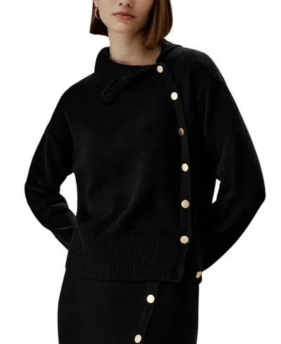 Lilysilk Cable Knit Cashmere Turtleneck Sweater In Animal Print