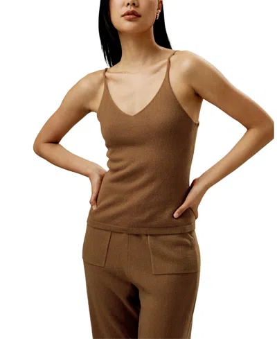 Lilysilk Essential Cashmere Cami Top For Women In Toffee