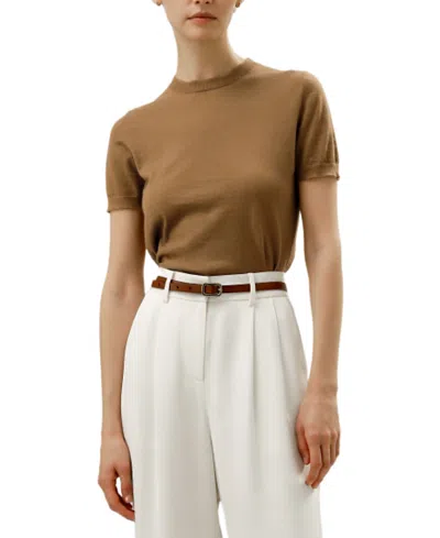 LILYSILK CASHMERE CREW NECK SWEATER