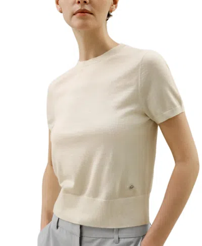 Lilysilk Cashmere Round Neck Sweater In Neutral