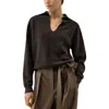 Lilysilk Cashmere Polo Sweater In Gray
