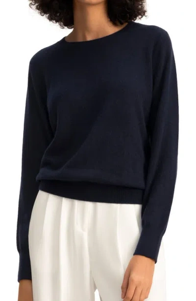 Lilysilk Cashmere Super Soft Crewneck Sweater In Black
