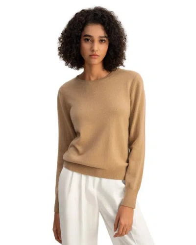 Lilysilk Cashmere Super Soft Crewneck Sweater In Brown