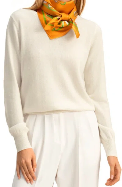 Lilysilk Cashmere Super Soft Crewneck Sweater In Natural White