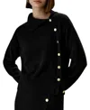 Lilysilk Cashmere Sweater With Row Of Side Buttons In Black
