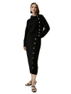 Lilysilk Cashmere Sweater With Row Of Side Buttons In Black