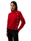 Lilysilk Cashmere Sweater With Row Of Side Buttons In Red