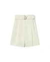 Lilysilk Chic Silk-linen Blend Bermuda Shorts In White