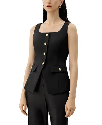 Lilysilk Cintre U-neck Sleeveless Vest In Black