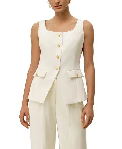 Lilysilk Cintre U-neck Sleeveless Vest In White