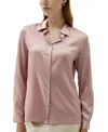Lilysilk Classic Imitation Pearl Button Silk Shirt In Pink