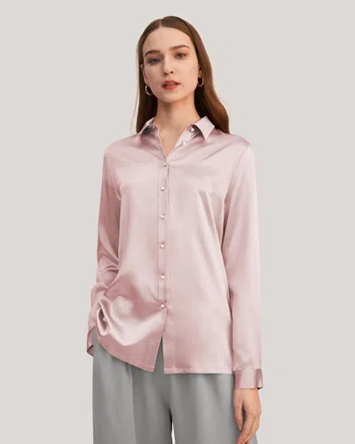 Lilysilk Classic Pearl Button Silk Shirt White In Multi