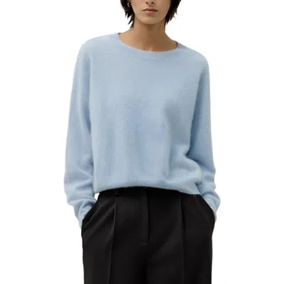 Lilysilk Classic Round Neck Cashmere Sweater For Women In Blue