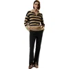 Lilysilk Collared Quarter-zip Wool Sweater In Brown