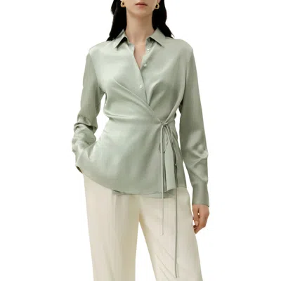 Lilysilk Convertible Silk Charmeuse Shirt In Multi