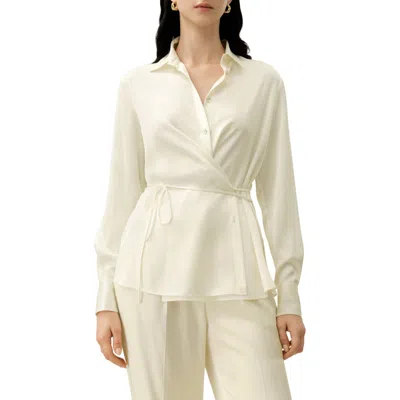 Lilysilk Convertible Silk Charmeuse Shirt In Multi