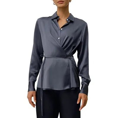 Lilysilk Convertible Silk Charmeuse Shirt In Multi