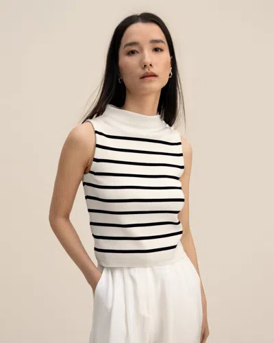 Lilysilk Cropped Spun Silk Strip Sweater In Multi