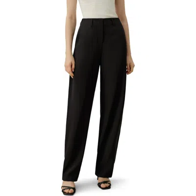 Lilysilk Curved Seam Silk Crepe Pants In Black