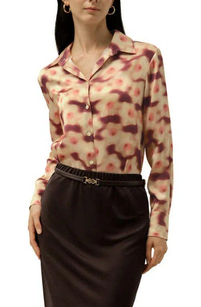 Lilysilk Daffodil Print Silk Blouse In Multi