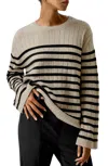 Lilysilk Drop-shoulder Striped Cashmere Sweater For Women In Multi