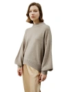 Lilysilk Drop Shoulder Wool Sweater In Beige/khaki