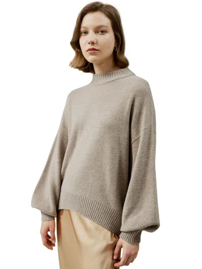 Lilysilk Drop Shoulder Wool Sweater For Women In Gray